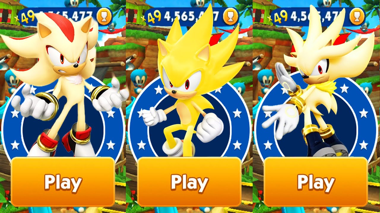 Sonic Dash - Super Sonic Vs Super Shadow Vs Super Silver - All ...