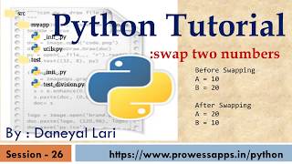 #26 Python Tutorial for Beginners | swap two numbers in python