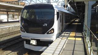 【ドア再開閉あり】JR東日本 E257系0番台 M-208編成 (9両) + M-201編成 (2両) 11両編成  特急 あずさ13号 松本 行  甲府駅 1番線を発車