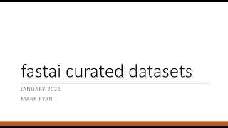 fastai curated datasets