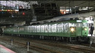 JR湖西線 113系京都地域色(抹茶色)8連 普通列車 京都駅 2012.3