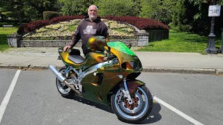 Meet Fast Eddie \u0026 his gorgeous 1996 Kawasaki Ninja ZX7R(P1) Show Bike with Custom Mexican-Fire Paint