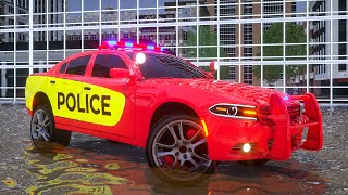 Sergeant Lucas the Police Car Stuck in the Cement | Wheel City Heroes Cartoon