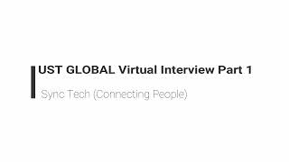 Virtual Interview Questions - 1 | SyncTech