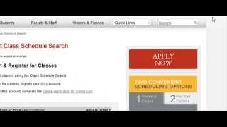 Demo of Class Search online (Valencia College Website)