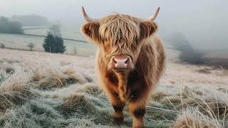 Vintage Art Screensaver Tv Wallpaper Home Decor Oil Painting Digital Wall Art highland Cow