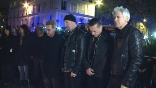 Irish rockers U2 visit Bataclan after Paris attacks