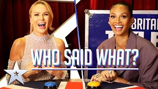 Amanda and Alesha make us LOL with a round of 'Who Said What?' | BGT 2022