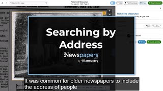 Searching by Address on Newspapers.com