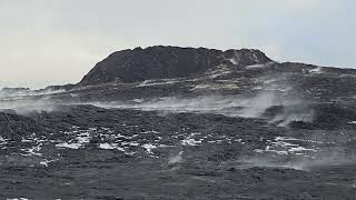 Fagradalsfjall Volcano & Lava Field, Iceland, February 2023. 4K