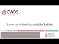 How to Make Accessible Tables
