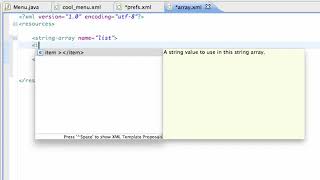 Android Application Development Tutorial 55 Setting up a String array resource YouTube