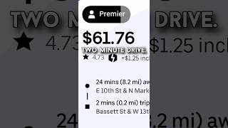 Uber pays $61 for 2 MINUTE RIDE 🤯 #uberdriver #uber #teslacheck