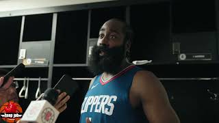 James Harden Reacts To The Clippers 124-99 Win Over The Spurs. HoopJab NBA