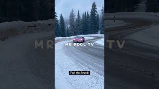 Drifting Lamborghini Hurricane Evo in the snow 🌨️ | use earphone for pure sound l #shorts #viral