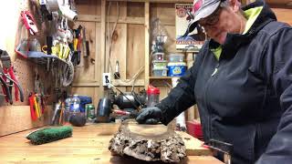 Removing bark from live edge wood