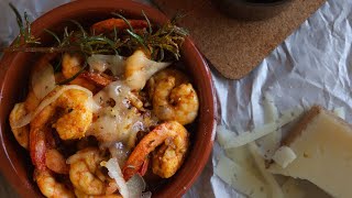 How to Make Garlic Shrimp with Manchego (Easy Spanish tapas)