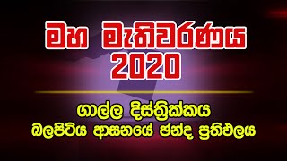 මහ මැතිවරණය 2020 ගාල්ල දිස්ත්‍රික්කය - බලපිටිය ආසනයේ ඡන්ද ප්‍රතිඵලය