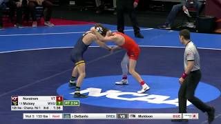2018 NCAA Wrestling 125lbs: Zeke Moisey (West Virginia) dec Kyle Norstrem (Virginia Tech)