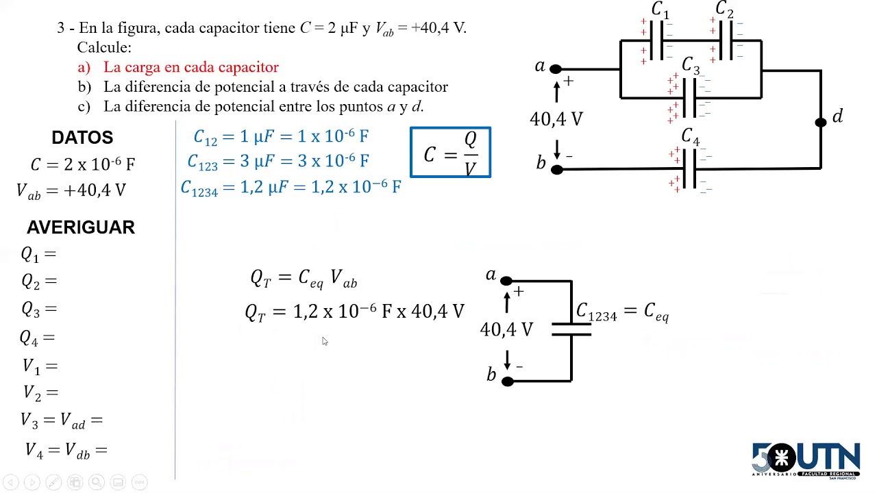 Capacitancia Y Dieléctricos Ej 3 - YouTube