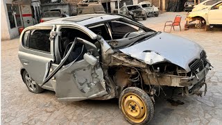 Amazing Accident Toyota VITZ Car Front Side Fully Loss Wonderful Repair The Expert mechanic