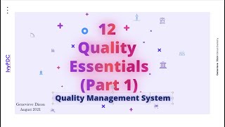 12 Quality Essentials Part 1