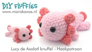 Axolotl knuffel  haken - handleiding  voor beginners - bijna naaivrij