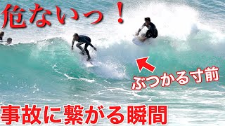 【事故寸前】早朝から大混雑してる海が危険すぎた。サイズアップした千葉南にて。