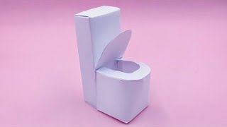 Easy paper Toilet for dollhouse bathroom | Paper Dollhouse Furniture