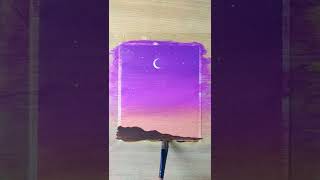 Acrylic Painting - Moonlight scenery painting #shorts