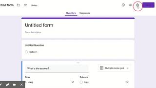 How to make a matching question in google forms