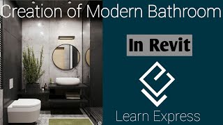 Modern bathroom design in revit interior || by Er.B.Nijithkumar