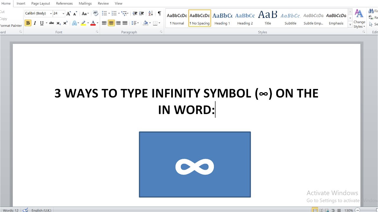 Keyboard Shortcut Infinity Symbol At Michael Schiller Blog