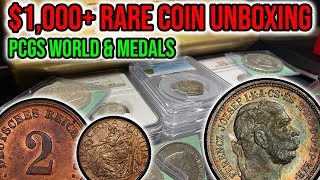 UNBOXING A $1,000 RARE WORLD COIN GROUP LOT - World Coin \u0026 Medal Hunt