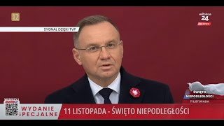 Całe przemówienie Prezydenta Andrzeja Dudy podczas uroczystości Święta Niepodległości