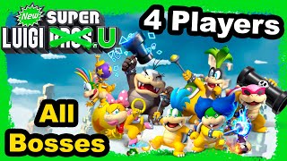 New Super Luigi U Deluxe – 4 players | All Bosses Walkthrough