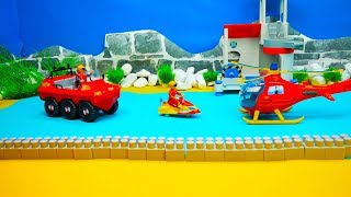 Firefighter Sam, toys for children, fire trucks and rescue vehicles, Lego Duplo, Playmobil