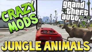 GTA 5 Online - "JUNGLE ANIMALS" CRAZY MODS EP.2 (Grand Theft Auto 5) GTA V | Chaos