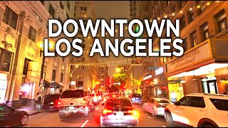 Downtown Los Angeles at Night, 4K HDR Driving Video!!