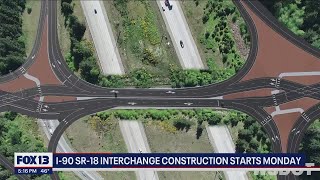 I-90, SR-18 interchange construction starts Monday | FOX 13 Seattle