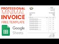 How to Create a Minimal Professional Invoice in Google Sheets | Google Sheets Invoice Template