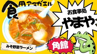 秋田県仙北市角館‼️明日から桜祭り🌸【お食事処やまや】俳優・山谷初男さんの生家！旅館やまや内にある食堂で『みそ野菜ラーメン』を食す‼️