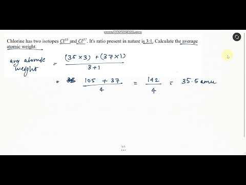 What is the average atomic mass of chlorine-35 and 37?