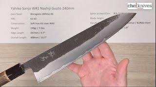 Yahiko Sanjo White #2 Nashiji Gyuto 240mm Quick Look