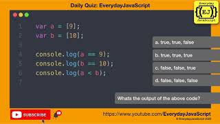 #DailyQuiz - Question 33 | Everyday JavaScript | Array Equality