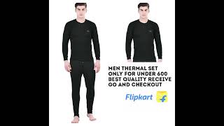 LUX COTT'S WOOL Black Full Sleeves Round Neck Men Top - Pyjama Set Thermal best quality in flipkart