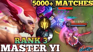 MASTER YI KILLING MACHINE MVP BUILD! 5000+ MATCHES - TOP 3 GLOBAL MASTER YI BY 왁스잠자리 - WILD RIFT