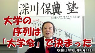 第９回 深川保典塾「大学の序列は【大学令】で決まった」