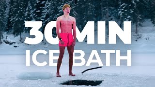 30 Min Ice Bath in a frozen lake (Wimhof Method) || Air Challenge by Fisherman's Friend