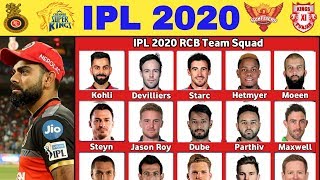 IPL 2020 - Royal Challengers Bangalore (RCB) Team Confirmed Squad for Vivo IPL 2020